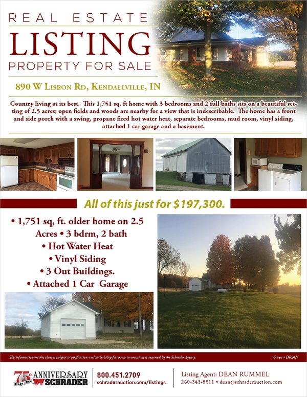 Listing brochure cover - REAL ESTATE FOR SALE - 1,751 SQ. FT. HOME ON 2.5 ACRES